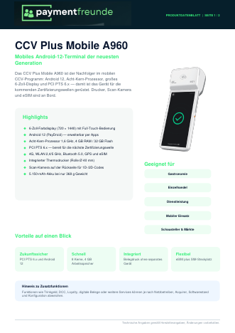 Datenblatt CCV Plus Mobile A960